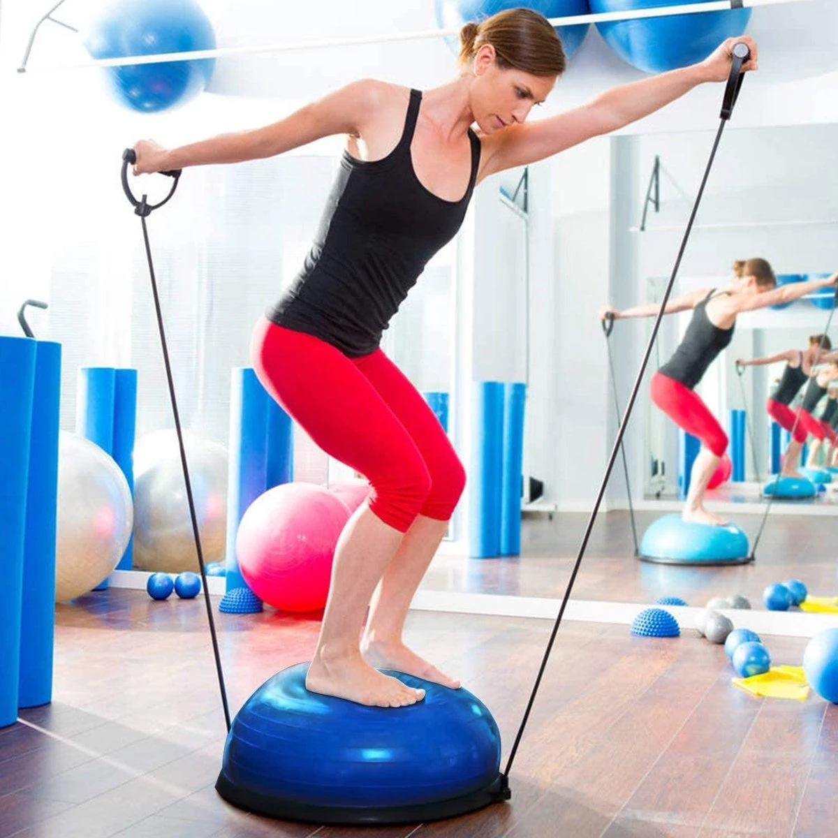 SWILIX ® Balanstrainer - Balance Board Met Weerstandsbanden - Balansbord Blauw 10 SWILIX ® Balanstrainer - Balance Board Met Weerstandsbanden - Balansbord Blauw - Afbeelding 10