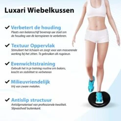 Luxari - Wiebelkussen - Ø35cm - Inclusief Pomp - Ergonomisch - Volwassen & Kinderen - Balanskussen - Trainingskussen - Zwart -FitForce Outlet Winkel 1200x1200 1250