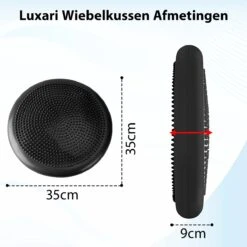 Luxari - Wiebelkussen - Ø35cm - Inclusief Pomp - Ergonomisch - Volwassen & Kinderen - Balanskussen - Trainingskussen - Zwart -FitForce Outlet Winkel 1200x1200 1252