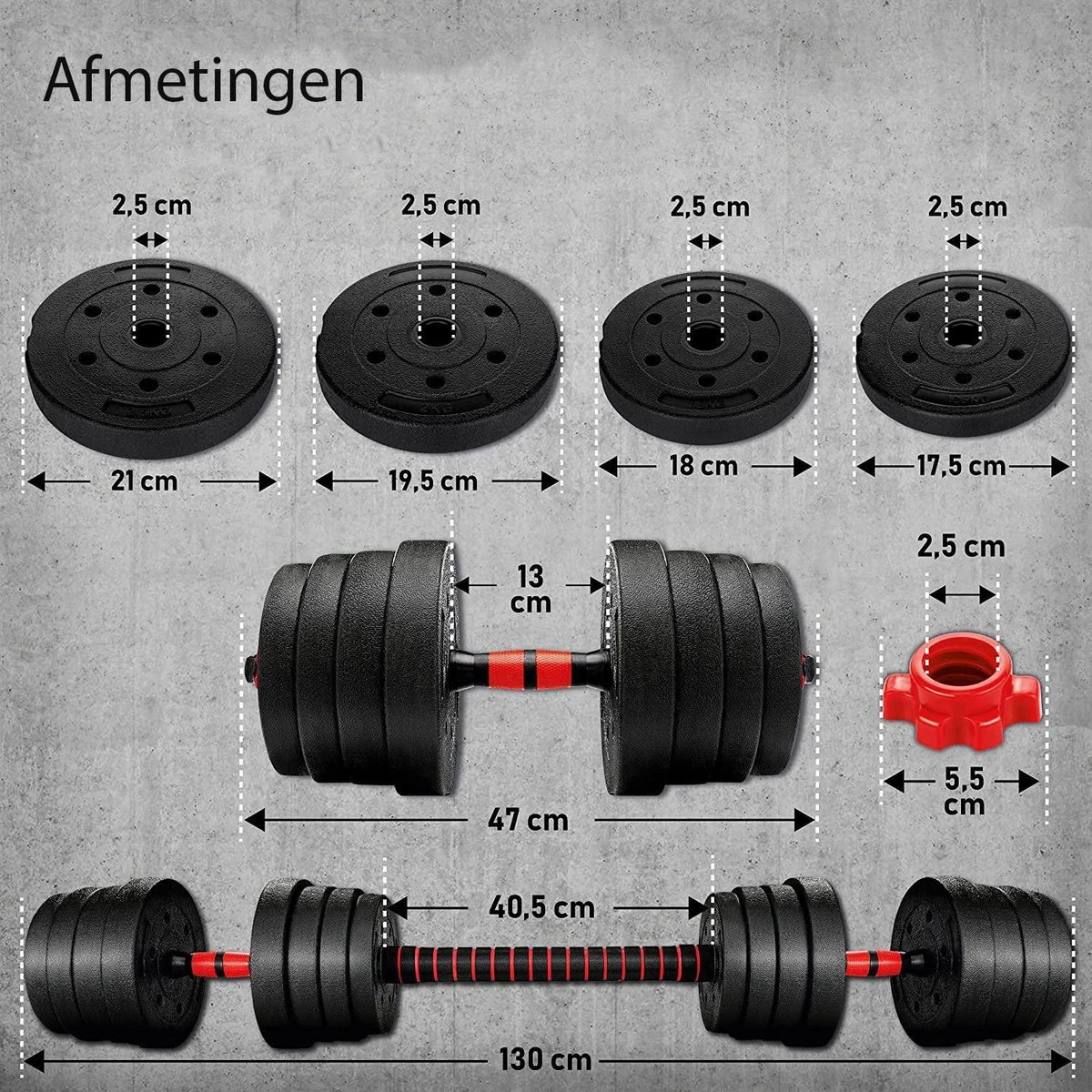 Sens Design Halterset Dumbell Set Gewichten Set Zwart - 30 Kg 3 Sens Design Halterset Dumbell Set Gewichten Set Zwart - 30 Kg - Afbeelding 3