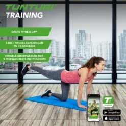 Tunturi Pro Fitnessmat - Yogamat - Gymnastiekmat - Oefenmat - 180 Cm X 60 Cm X 1,5 Cm - Blauw - Incl. Gratis Fitness App -FitForce Outlet Winkel 1200x1200 1287