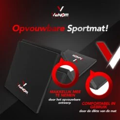 Venom Sports Fitnessmat – Professionele Opvouwbare Turnmat – Yoga – Yogamat – Extra Dikke Sportmat – Gymnastiekmat – L180xB60xH5cm – Zwart 12 Venom Sports Fitnessmat – Professionele Opvouwbare Turnmat – Yoga – Yogamat – Extra Dikke Sportmat – Gymnastiekmat – L180xB60xH5cm – Zwart -FitForce Outlet Winkel 1200x1200 1300