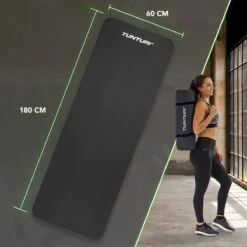 Tunturi Fitnessmat Met Draagtas - Yogamat - Sportmat Gemaakt Van Zacht NBR Materiaal - 180 X 60 X 1,5cm - Zwart - Incl. Gratis Fitness App -FitForce Outlet Winkel 1200x1200 1311