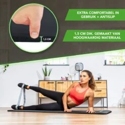 Tunturi Fitnessmat Met Draagtas - Yogamat - Sportmat Gemaakt Van Zacht NBR Materiaal - 180 X 60 X 1,5cm - Zwart - Incl. Gratis Fitness App -FitForce Outlet Winkel 1200x1200 1313
