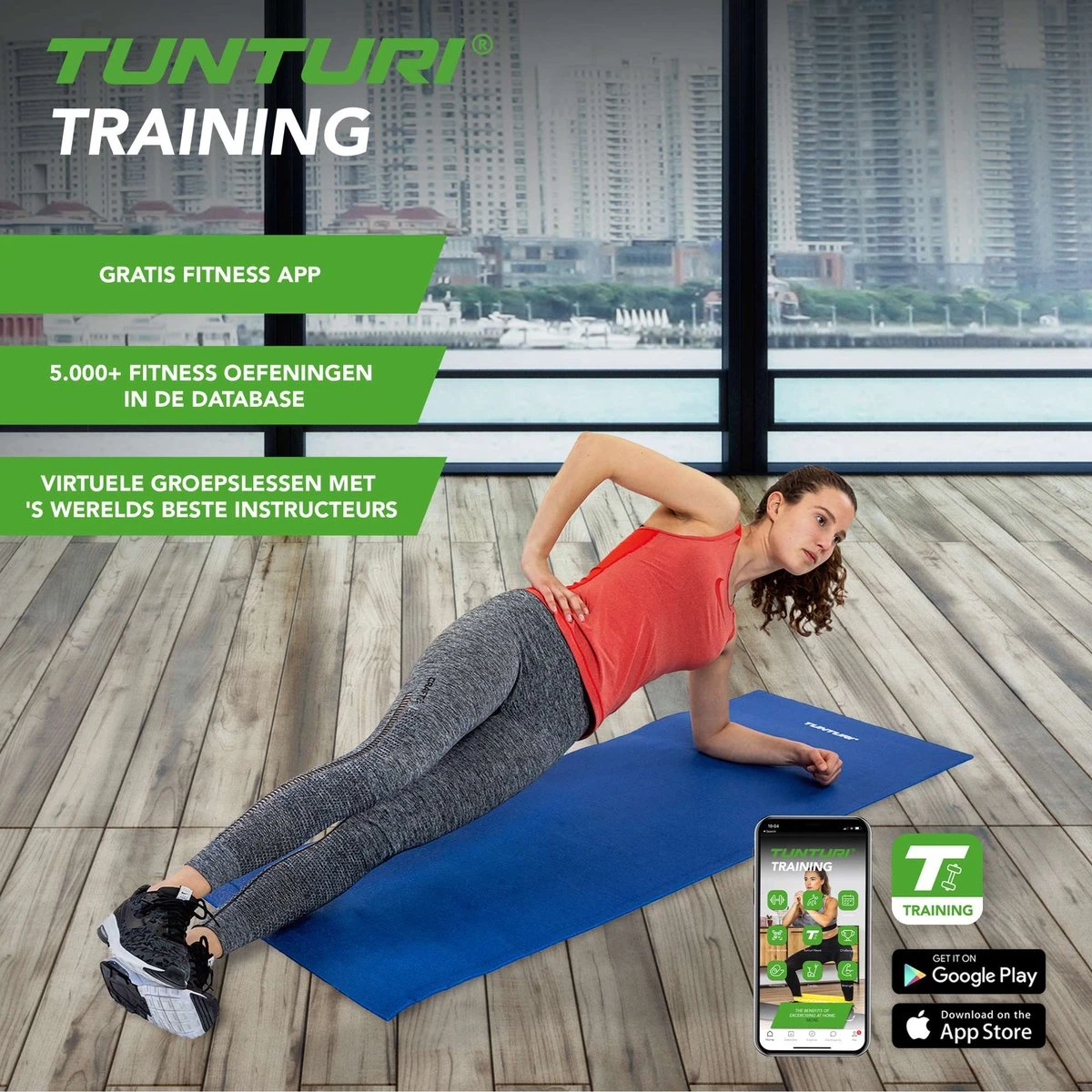 Tunturi XPE Fitnessmat - Oefenmat - 160 Cm X 60 Cm X 0,7 Cm - Zwart - Incl. Gratis Fitness App 2 Tunturi XPE Fitnessmat - Oefenmat - 160 Cm X 60 Cm X 0,7 Cm - Zwart - Incl. Gratis Fitness App - Afbeelding 2