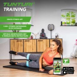 Tunturi Fitnessmat Met Draagtas - Yogamat - Sportmat Gemaakt Van Zacht NBR Materiaal - 180 X 60 X 1,5cm - Blauw - Incl. Gratis Fitness App -FitForce Outlet Winkel 1200x1200 1375