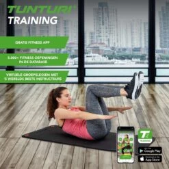 Tunturi Pro Fitnessmat - Yogamat - Gymnastiekmat - Oefenmat - 180x60x1,5cm - Zwart - Incl. Gratis Fitness App -FitForce Outlet Winkel 1200x1200 1399