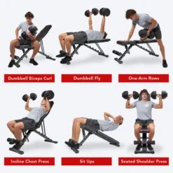 LifeGoods Fitness Halterbank - Verstelbaar - Inklapbaar - Zwart/Rood -FitForce Outlet Winkel 1200x1200 14