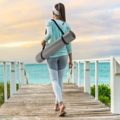 Athletix®‎ Premium NBR Fitnessmat - 183 X 61 X 1.5 Cm - Yogamat Met Draagriem En Draagtas - Grijs -FitForce Outlet Winkel 1200x1200 1404