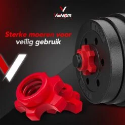 Venom Sports Verstelbare Dumbbell Set Tot 40kg – Professionele 2-in-1 Halterset Gewichten – Gebruiksvriendelijke Fitness Stang – Verstelbare Dumbbellset – Home Gym – Krachttraining – Rood -FitForce Outlet Winkel 1200x1200 143