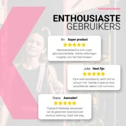 FITELASTIX® Premium Weerstandsband Lang - Voor Elk Niveau - Alles In 1 - Full Body - Resistance Band - Fitness Elastiek - Sport Elastiek Fitness - Met Handvatten - Inclusief Instructievideo's - Roze -FitForce Outlet Winkel 1200x1200 1450