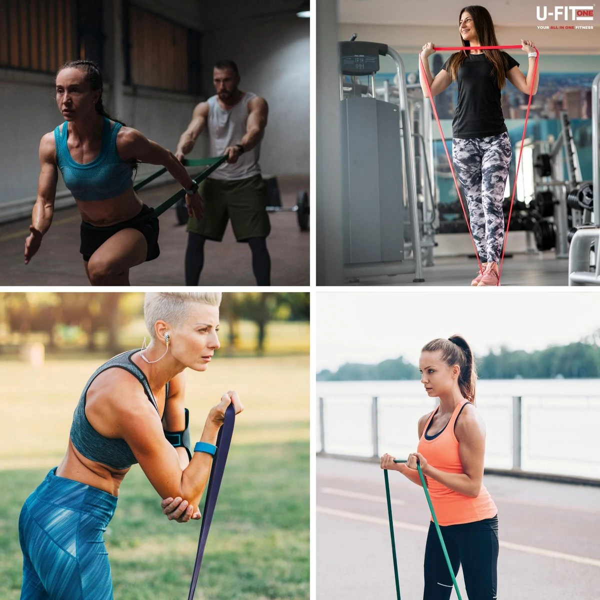 U Fit One 4 Delige Lange Resistance Band Set - Stoffen Fitness Elastiek - Elastieken - Weerstandsband - Stretch Band - Fitnessband - Fysiotherapie - Yogaband - Yoga - Pilates 5 U Fit One 4 Delige Lange Resistance Band Set - Stoffen Fitness Elastiek - Elastieken - Weerstandsband - Stretch Band - Fitnessband - Fysiotherapie - Yogaband - Yoga - Pilates - Afbeelding 5