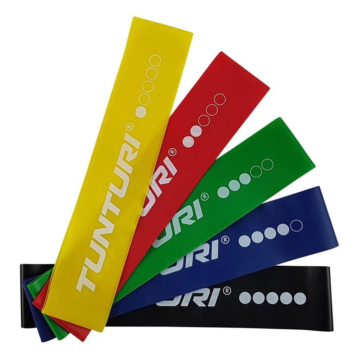 Tunturi Resistance Band Set - Weerstandsbanden - Fitness Elastiek - 5 Stuks - Incl. Gratis Fitness App 2 Tunturi Resistance Band Set - Weerstandsbanden - Fitness Elastiek - 5 Stuks - Incl. Gratis Fitness App - Afbeelding 2