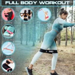 Sanbo Weerstandsbanden Set Van 5 Stuks - Extra Sterk Tot 18kg - 5 Kleuren - Incl. Opbergzakje - 100% Natuurlijk Latex - Resistance Band Set - Fitness Elastiek - Booty Band Builder -FitForce Outlet Winkel 1200x1200 1503