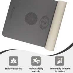 Yoga Mat Sportmat Fitnessmat Antislip Duurzaam Met Yoga Lessen - Grijs -FitForce Outlet Winkel 1200x1200 1532