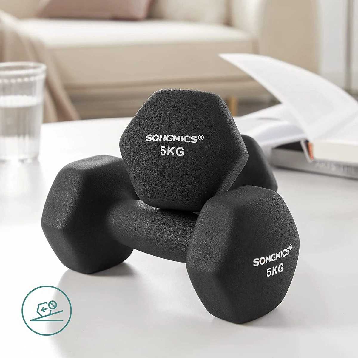 Soof & Tess Halterset - Gewichten - Dumbbell Set - Neopreen Dummbbells - 2 X 5 Kg 2 Soof & Tess Halterset - Gewichten - Dumbbell Set - Neopreen Dummbbells - 2 X 5 Kg - Afbeelding 2