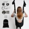 Therapeutische Hangmat YOGA ICON | Aerial Yoga | 280*150cm | Zwart | Inclusief Handige Draagtas En 1 Plafondhaak | Workout | Training En Ontspanning |
