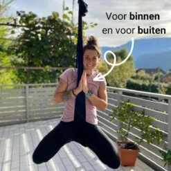 Therapeutische Hangmat YOGA ICON | Aerial Yoga | 280*150cm | Zwart | Inclusief Handige Draagtas En 1 Plafondhaak | Workout | Training En Ontspanning | -FitForce Outlet Winkel 1200x1200 1547