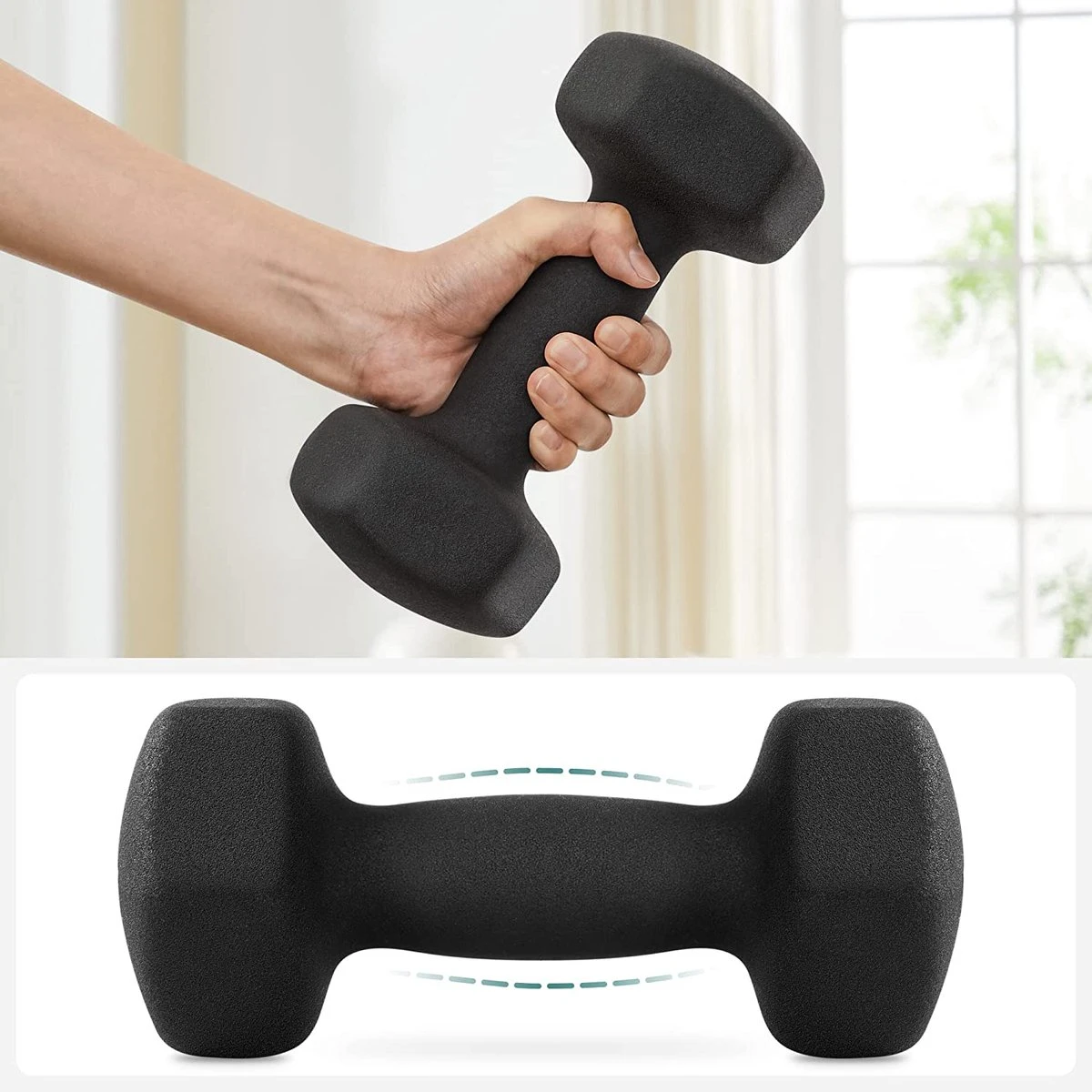 Soof & Tess Halterset - Gewichten - Dumbbell Set - Neopreen Dummbbells - 2 X 5 Kg 4 Soof & Tess Halterset - Gewichten - Dumbbell Set - Neopreen Dummbbells - 2 X 5 Kg - Afbeelding 4
