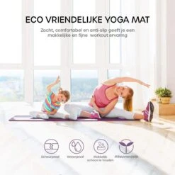 Eco Yoga Mat - Inclusief Draagriem - Anti Slip - Extra Dik (6 Mm) - 183 X 61 X 0,6 Cm - Paars/Roze - Diverse Kleuren -FitForce Outlet Winkel 1200x1200 1553