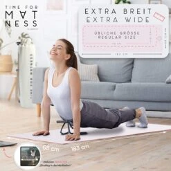 AGreenie Yoga Mat Anti-slip Vervuilingsvrij 6mm / 183x68cm Yoga Mat Breder Gemaakt Van Hoge Kwaliteit TPE / Anti-allergene Yoga Matten Incl. Yoga Mat Tas & E-book / Yoga Set -FitForce Outlet Winkel 1200x1200 1563