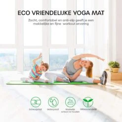 Eco Yoga Mat - Inclusief Draagriem - Anti Slip - Extra Dik (6 Mm) - 183 X 61 X 0,6 Cm - Zwart/Groen - Diverse Kleuren -FitForce Outlet Winkel 1200x1200 1601