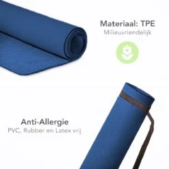 Eco Yoga Mat - Inclusief Draagriem - Fitness Mat Anti Slip - Extra Dik (6 Mm) - 183 X 61 X 0,6 Cm - Donker Blauw - Diverse Kleuren - Hoge Korting -FitForce Outlet Winkel 1200x1200 1604