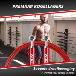 Professioneel Crossfit & Fitness Springtouw – Jump Rope – Speedrope – Verstelbaar – Rood -FitForce Outlet Winkel 1200x1200 1641