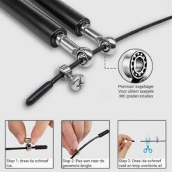 Positive Things Professioneel Crossfit & Fitness Springtouw – Jump Rope – Speedrope – Verstelbaar – Zwart -FitForce Outlet Winkel 1200x1200 1645