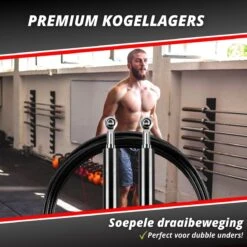 Professioneel Crossfit & Fitness Springtouw – Jump Rope – Speedrope – Verstelbaar – Zwart -FitForce Outlet Winkel 1200x1200 1656