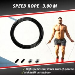 Professioneel Crossfit & Fitness Springtouw – Jump Rope – Speedrope – Verstelbaar – Zwart -FitForce Outlet Winkel 1200x1200 1658
