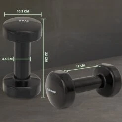 Tunturi Dumbbell Set - 2 X 5,0 Kg - Vinyl - Zwart - Incl. Gratis Fitness App -FitForce Outlet Winkel 1200x1200 166