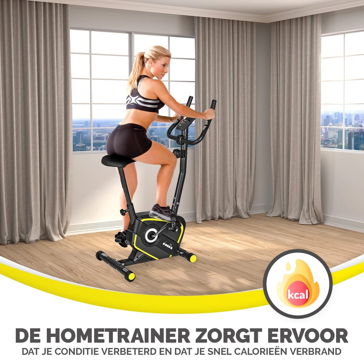 Hometrainer Fitness Fiets Met Verstelbaar Zadel En Hartslagsensor 4 Hometrainer Fitness Fiets Met Verstelbaar Zadel En Hartslagsensor - Afbeelding 4