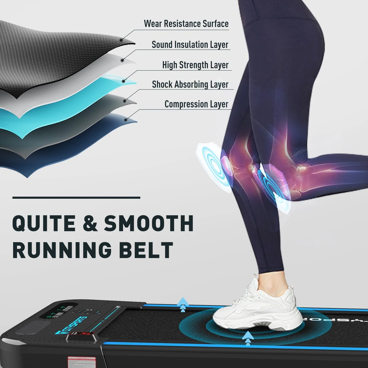 Citysports Loopband WP2 | 440W Motor | LCD-scherm | Bluetooth | Meerdere Snelheidsstanden 2 Citysports Loopband WP2 | 440W Motor | LCD-scherm | Bluetooth | Meerdere Snelheidsstanden - Afbeelding 2