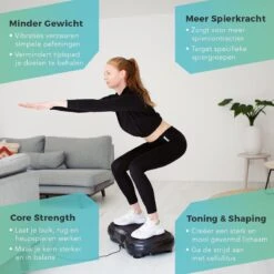 LifeGoods Trilplaat - Bluetooth Speaker - 180 Niveaus - Fitness Weerstandskabels - Afstandsbediening - Zwart -FitForce Outlet Winkel 1200x1200 1750