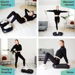 LifeGoods Trilplaat - Bluetooth Speaker - 180 Niveaus - Fitness Weerstandskabels - Afstandsbediening - Zwart -FitForce Outlet Winkel 1200x1200 1751