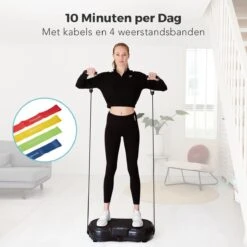 LifeGoods Trilplaat - Bluetooth Speaker - 180 Niveaus - Fitness Weerstandskabels - Afstandsbediening - Zwart -FitForce Outlet Winkel 1200x1200 1752