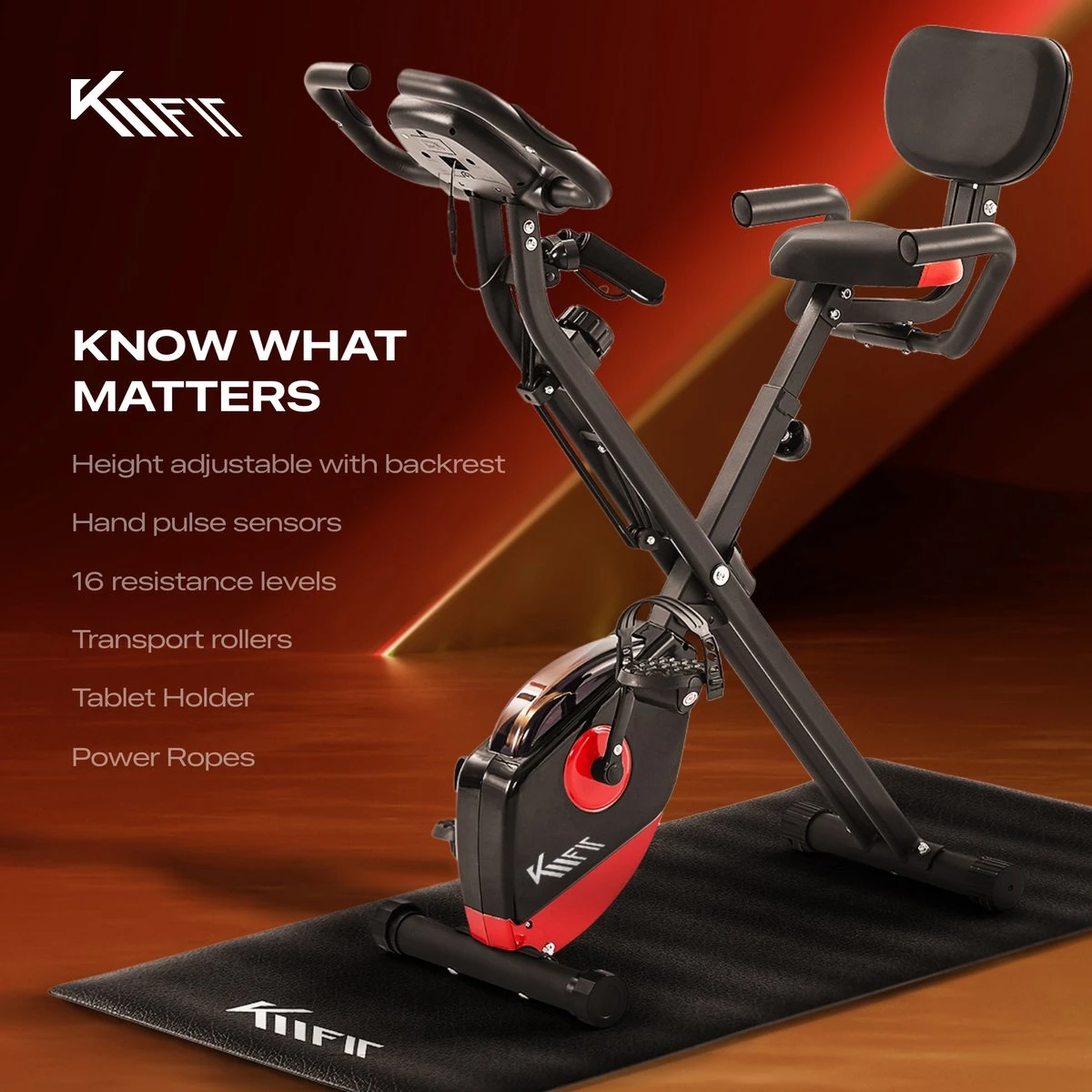 KM-Fit Hometrainer, Fitnessfiets, Opvouwbare Fitnessfiets, Tot 100kg 4 KM-Fit Hometrainer, Fitnessfiets, Opvouwbare Fitnessfiets, Tot 100kg - Afbeelding 4