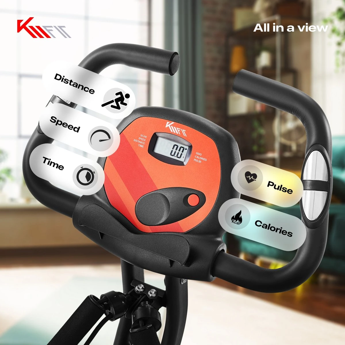 KM-Fit Hometrainer, Fitnessfiets, Opvouwbare Fitnessfiets, Tot 100kg 10 KM-Fit Hometrainer, Fitnessfiets, Opvouwbare Fitnessfiets, Tot 100kg - Afbeelding 10