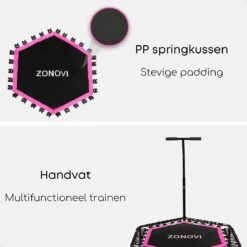 Zonovi Fitness Trampoline 250 Kilo – Mini Trampoline – Kleine Trampoline – Sport Trampoline – Met Elastieken – Zwart – Roze – 106 Cm – 42 Inch. -FitForce Outlet Winkel 1200x1200 1797