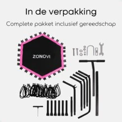 Zonovi Fitness Trampoline 250 Kilo – Mini Trampoline – Kleine Trampoline – Sport Trampoline – Met Elastieken – Zwart – Roze – 106 Cm – 42 Inch. -FitForce Outlet Winkel 1200x1200 1798