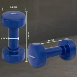 Tunturi Dumbell Set - 2 X 4,0 Kg - Vinyl - Blauw - Incl. Gratis Fitness App -FitForce Outlet Winkel 1200x1200 186