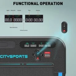 Merkloos CITYSPORTS Loopband, Elektrisch, Motor 440 W, Lcd-display En Calorieënteller, Geïntegreerde Bluetooth-luidspreker, Instelbare Snelheid, Ultradun En Stil, Voor Thuis/kantoor -FitForce Outlet Winkel 1200x1200 1860