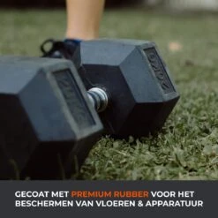 Core Power Hexa Dumbells Set - 2x 12,5 Kg - Gewichten Met Rubber Coating En Verchroomde Grip - Geschikt Voor Professioneel Gebruik, CrossFit En Thuis Fitness - Verkrijgbaar Van 1 Tm 25 Kg -FitForce Outlet Winkel 1200x1200 190