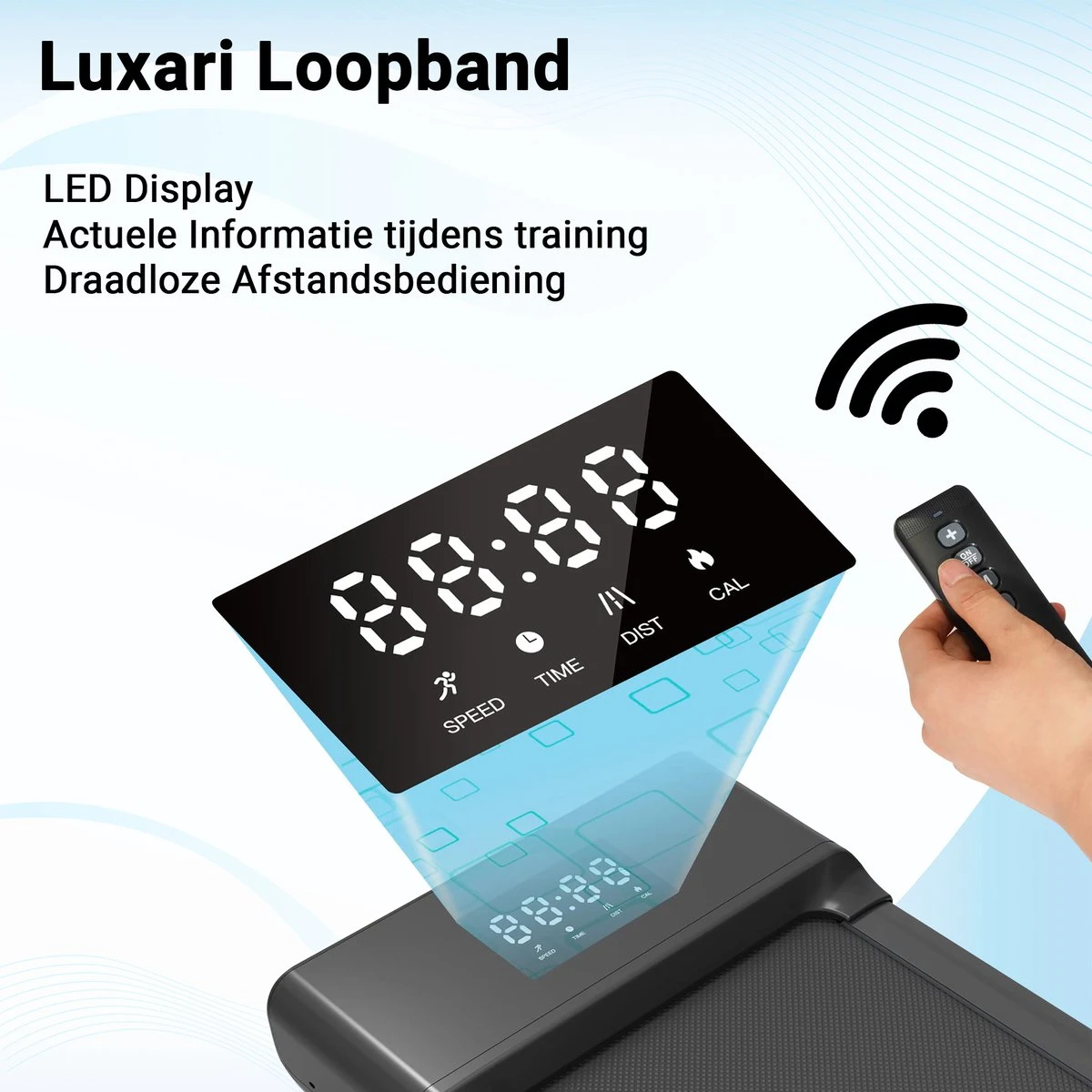 Luxari - Elektrische Loopband - Afstandsbediening - 2 HP Motor - LED Display - Treadmill - Hometrainer - Thuis Trainen 3 Luxari - Elektrische Loopband - Afstandsbediening - 2 HP Motor - LED Display - Treadmill - Hometrainer - Thuis Trainen - Afbeelding 3