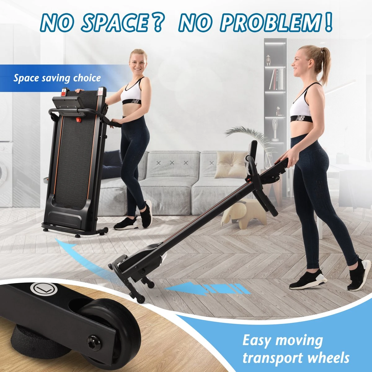 YJZQ Opvouwbare Loopband Voor Thuis - 1.5HP Elektrisch Gemotoriseerde Loopband Running Exercise Machine Met LCD-scherm -1-12KM / H - 12 Programma's Met Telefoonhouder Voor Home Gym Fitness Workout Jogging Walking-Black 8 YJZQ Opvouwbare Loopband Voor Thuis - 1.5HP Elektrisch Gemotoriseerde Loopband Running Exercise Machine Met LCD-scherm -1-12KM / H - 12 Programma's Met Telefoonhouder Voor Home Gym Fitness Workout Jogging Walking-Black - Afbeelding 8