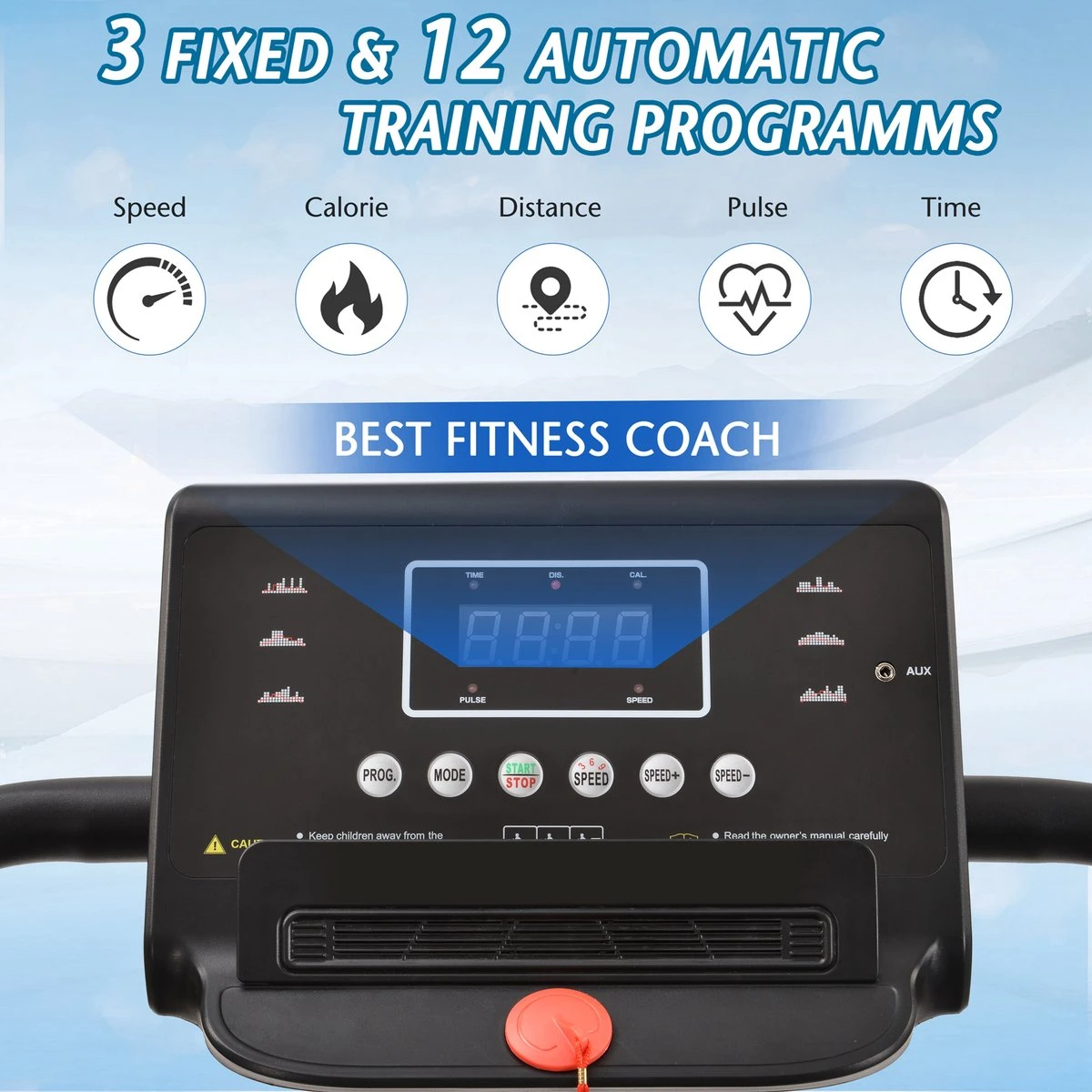 YJZQ Opvouwbare Loopband Voor Thuis - 1.5HP Elektrisch Gemotoriseerde Loopband Running Exercise Machine Met LCD-scherm -1-12KM / H - 12 Programma's Met Telefoonhouder Voor Home Gym Fitness Workout Jogging Walking-Black 13 YJZQ Opvouwbare Loopband Voor Thuis - 1.5HP Elektrisch Gemotoriseerde Loopband Running Exercise Machine Met LCD-scherm -1-12KM / H - 12 Programma's Met Telefoonhouder Voor Home Gym Fitness Workout Jogging Walking-Black - Afbeelding 13