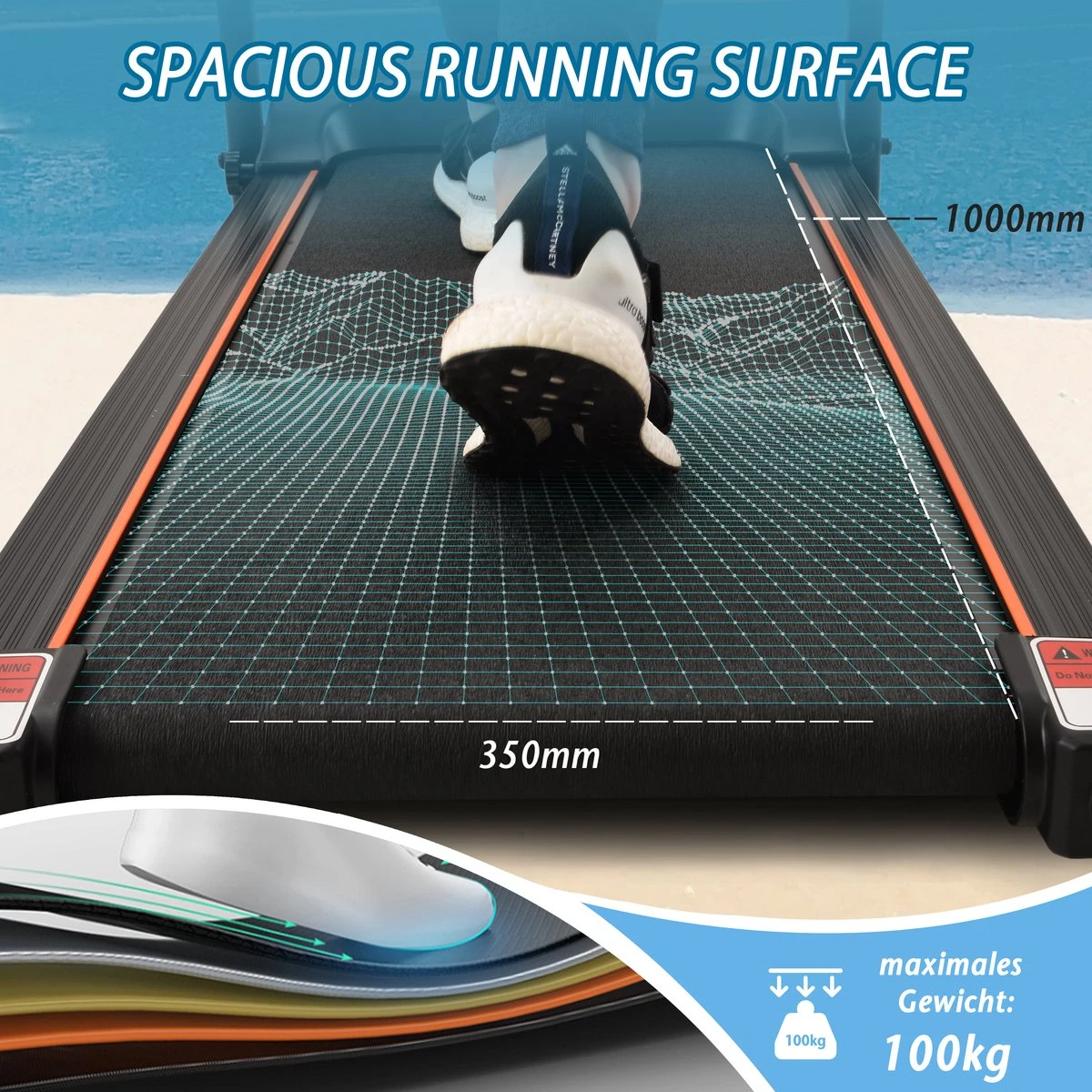 YJZQ Opvouwbare Loopband Voor Thuis - 1.5HP Elektrisch Gemotoriseerde Loopband Running Exercise Machine Met LCD-scherm -1-12KM / H - 12 Programma's Met Telefoonhouder Voor Home Gym Fitness Workout Jogging Walking-Black 17 YJZQ Opvouwbare Loopband Voor Thuis - 1.5HP Elektrisch Gemotoriseerde Loopband Running Exercise Machine Met LCD-scherm -1-12KM / H - 12 Programma's Met Telefoonhouder Voor Home Gym Fitness Workout Jogging Walking-Black - Afbeelding 17