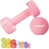 ScSPORTS® Dumbbells - 2 X 0,5 Kg - Vinyl - Pastel Roze - Gewichten - Halters