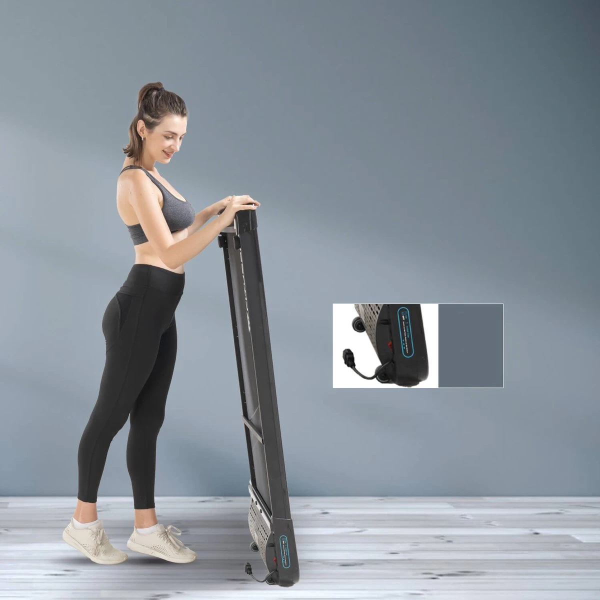 Merkloos CITYSPORTS Loopband, Elektrisch, Motor 440 W, Instelbare Snelheid, LCD-scherm En Calorieënteller, Geïntegreerde Bluetooth-luidspreker, Ultradun En Stil, Voor Thuis/kantoor 6 Merkloos CITYSPORTS Loopband, Elektrisch, Motor 440 W, Instelbare Snelheid, LCD-scherm En Calorieënteller, Geïntegreerde Bluetooth-luidspreker, Ultradun En Stil, Voor Thuis/kantoor - Afbeelding 6